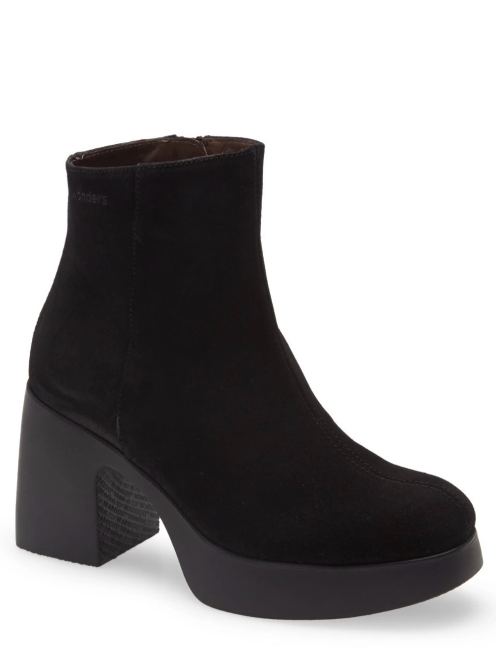 Wonders Abbeyluxe Black Suede Platform Ankle Boot - Women